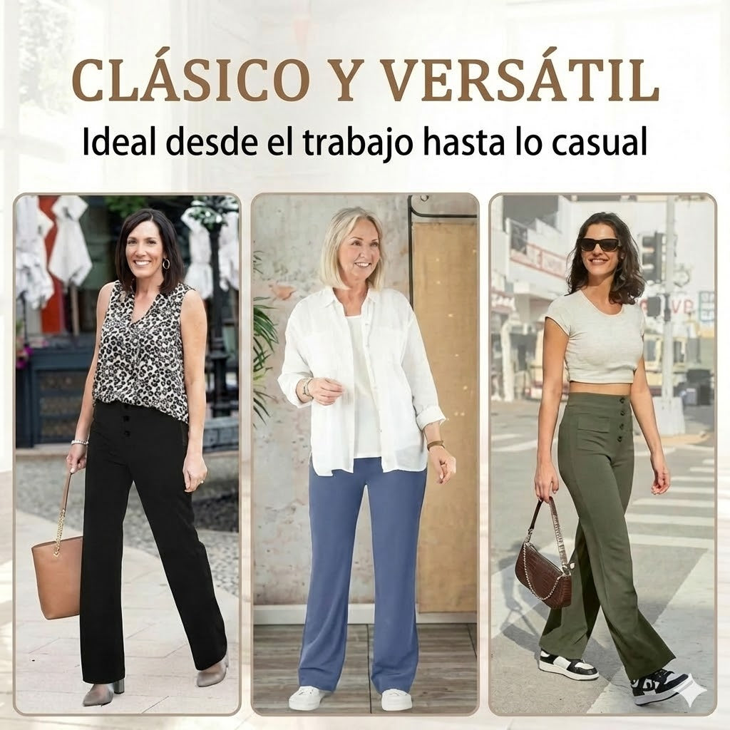 🔥 50% de descuento 🔥 Alta elasticidad - Pantalones informales de pierna recta y talle alto