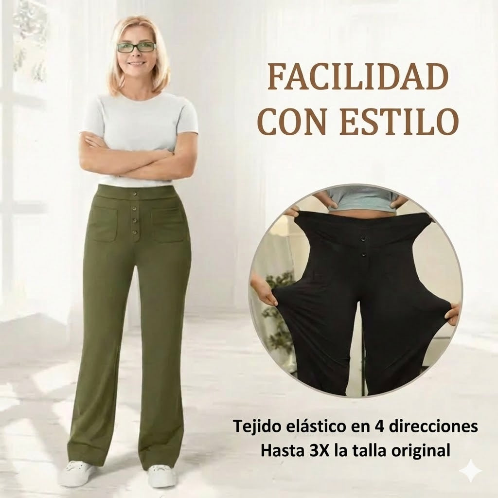 🔥 50% de descuento 🔥 Alta elasticidad - Pantalones informales de pierna recta y talle alto