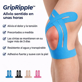 Cinta de Kinesiología Precortada para Rodilla – GripRipple™