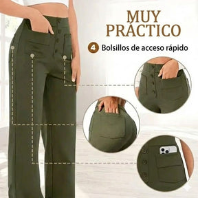 🔥 50% de descuento 🔥 Alta elasticidad - Pantalones informales de pierna recta y talle alto