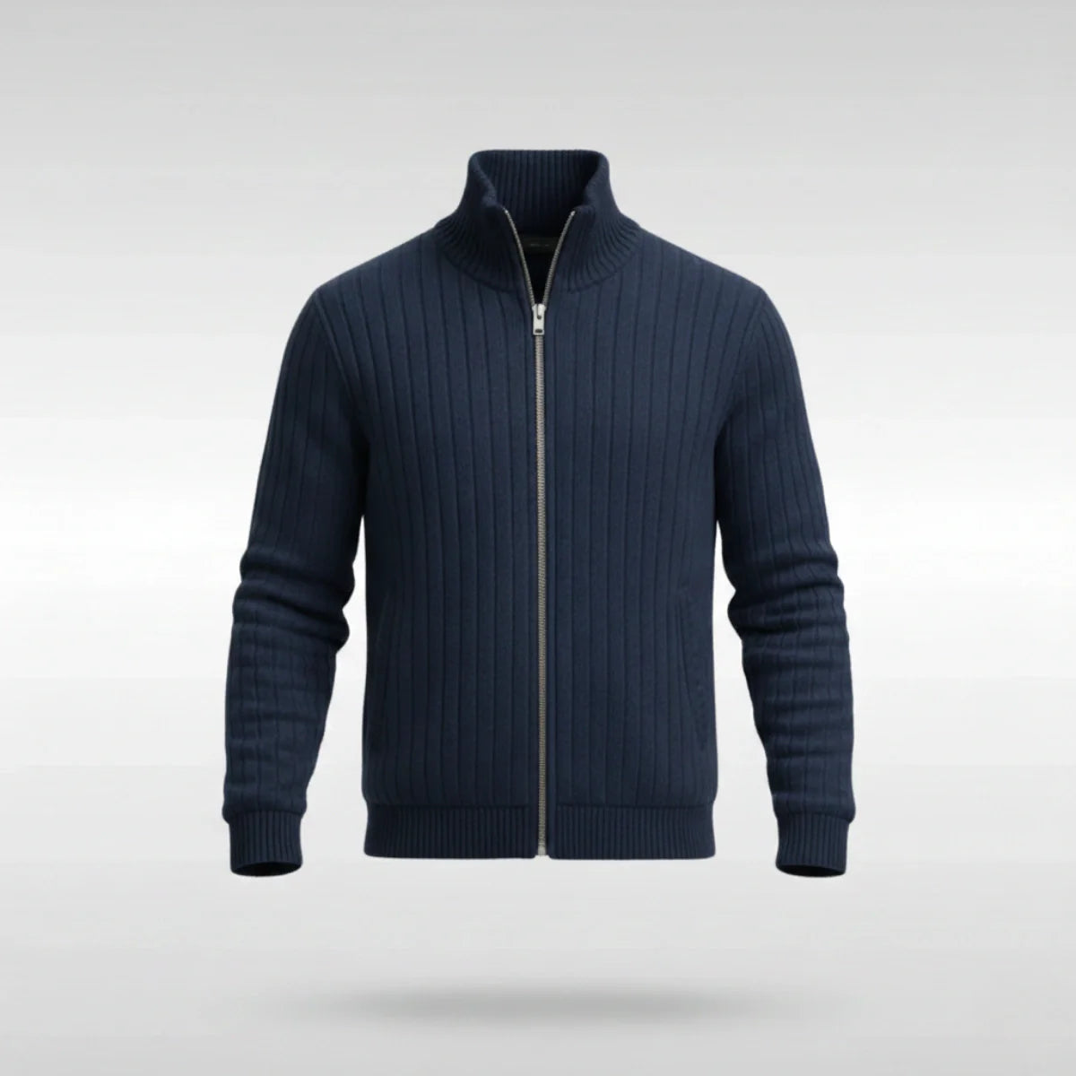 Florenzzi | Chaqueta clásica elegante con cremallera – RibbedWarm™