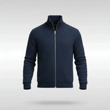 Florenzzi | Chaqueta clásica elegante con cremallera – RibbedWarm™