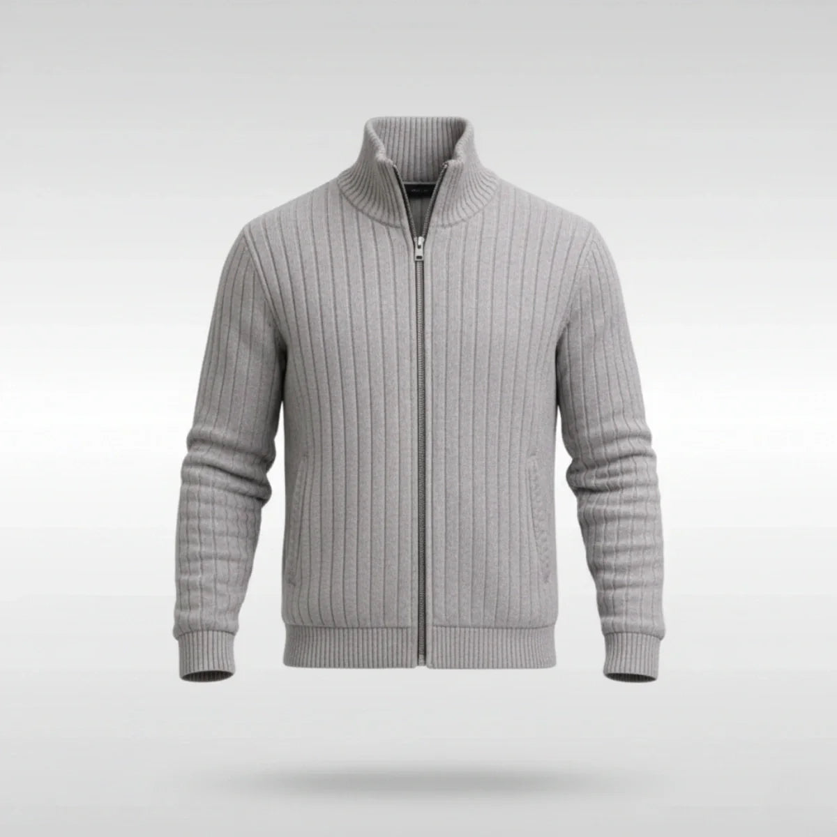 Florenzzi | Chaqueta clásica elegante con cremallera – RibbedWarm™