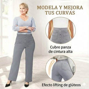🔥 50% de descuento 🔥 Alta elasticidad - Pantalones informales de pierna recta y talle alto