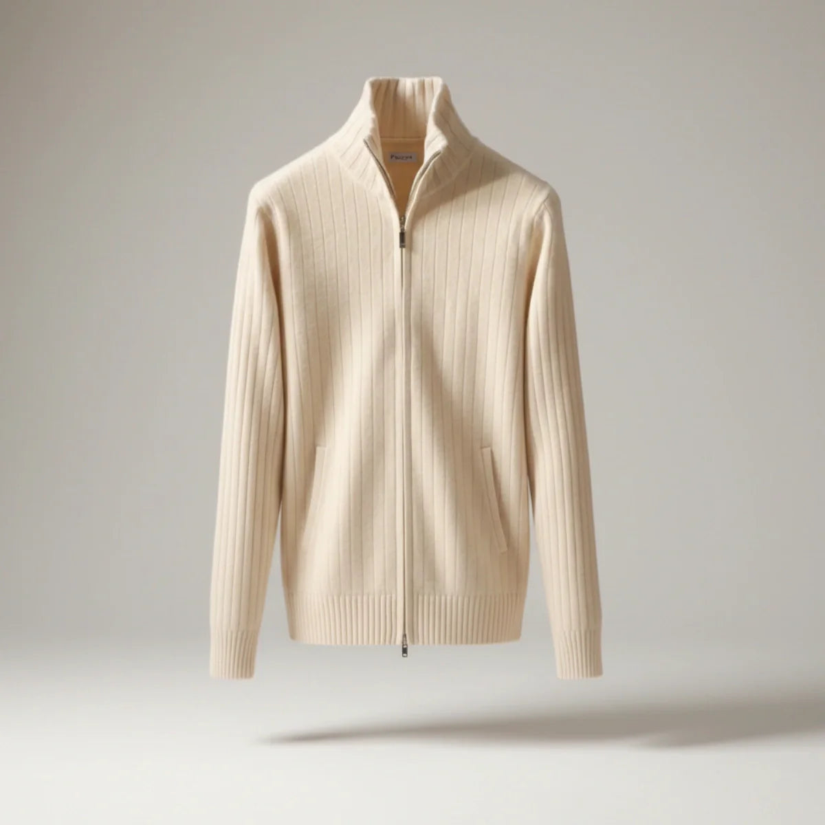 Florenzzi | Chaqueta clásica elegante con cremallera – RibbedWarm™