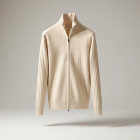 Florenzzi | Chaqueta clásica elegante con cremallera – RibbedWarm™