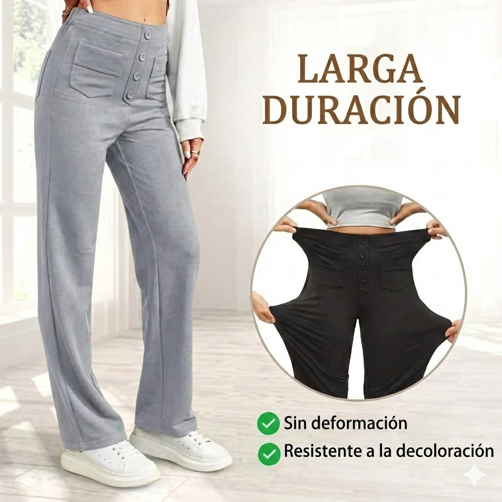 🔥 50% de descuento 🔥 Alta elasticidad - Pantalones informales de pierna recta y talle alto