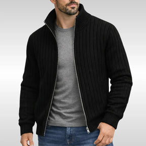 Florenzzi | Chaqueta clásica elegante con cremallera – RibbedWarm™