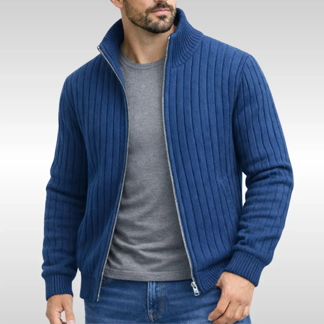 Florenzzi | Chaqueta clásica elegante con cremallera – RibbedWarm™