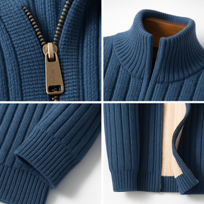 Florenzzi | Chaqueta clásica elegante con cremallera – RibbedWarm™