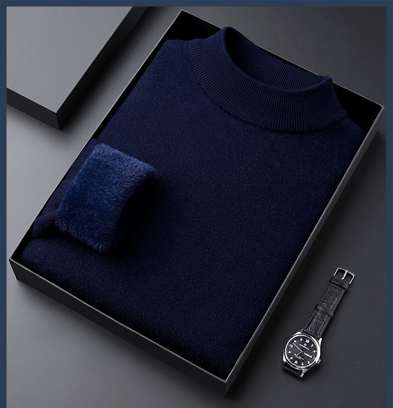 Jersey de Cachemira Grueso para Hombre de Color Liso - Alta Calidad